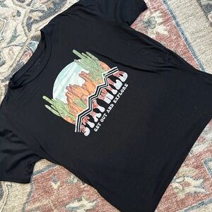 SHEIN Black Graphic Tee with Desert Scene